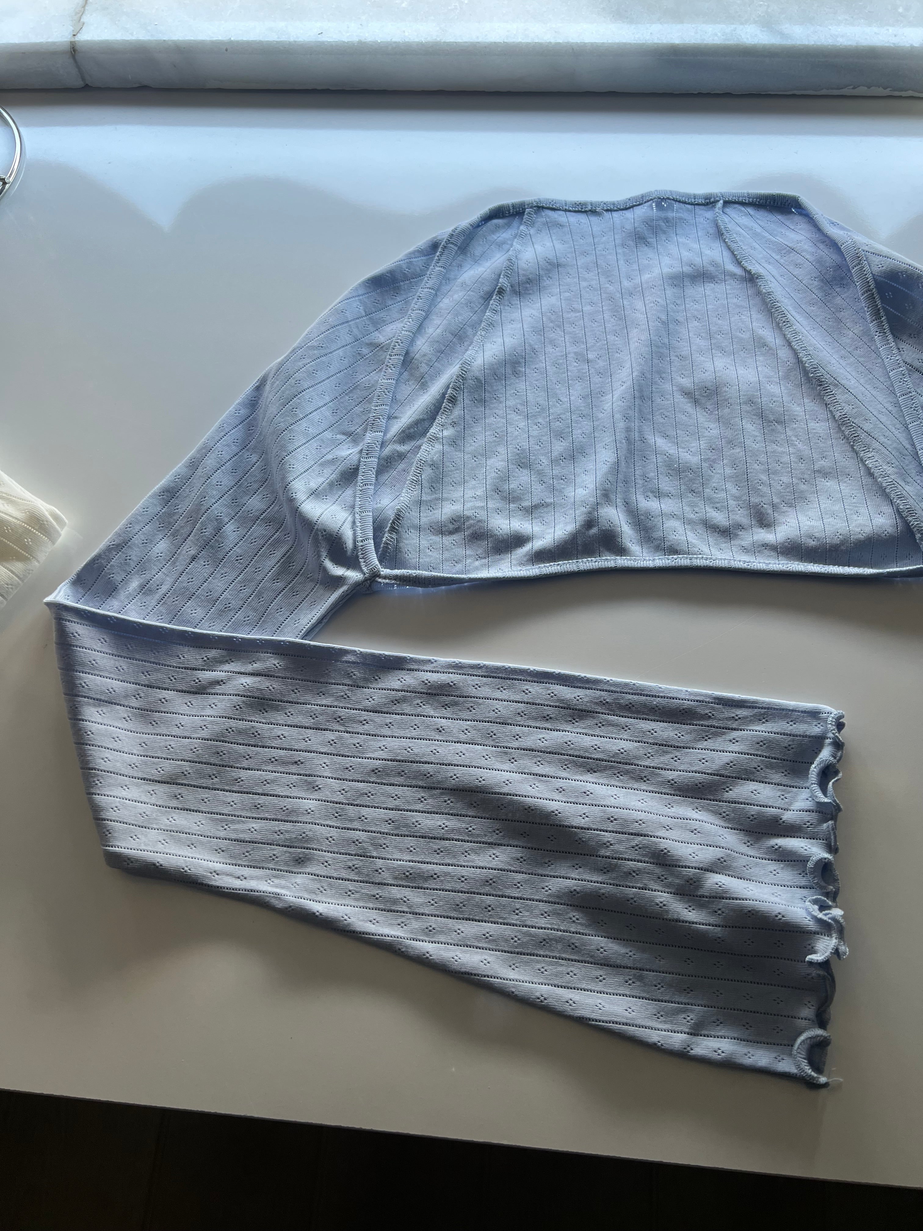 Baby blue uzun kollu Bolero