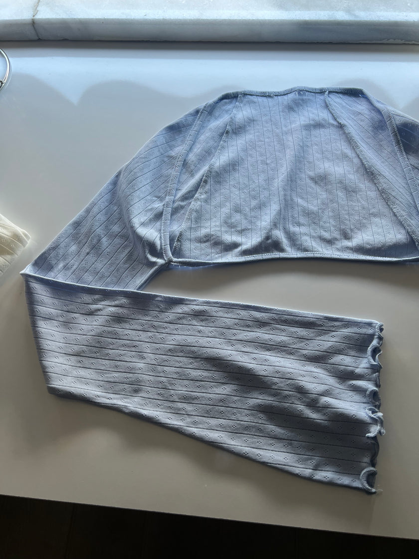 Baby blue uzun kollu Bolero