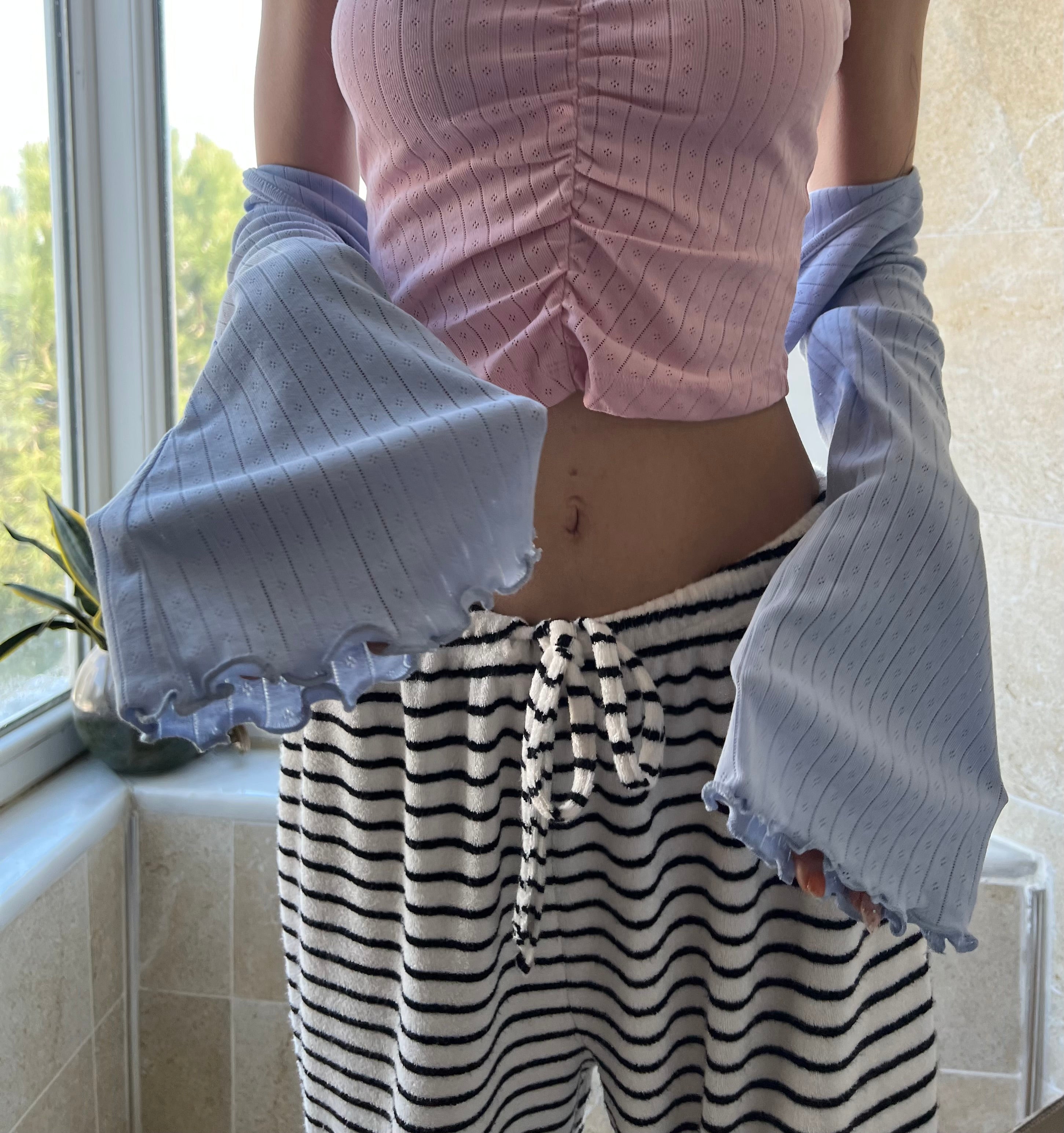 Baby blue uzun kollu Bolero