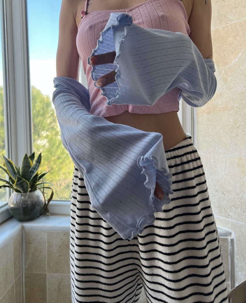 Baby blue uzun kollu Bolero