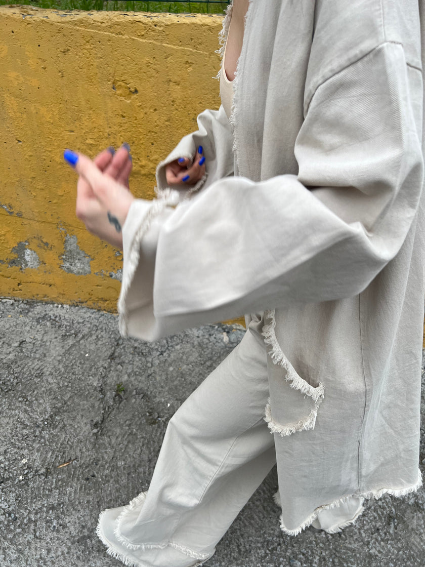 Saçaklı Kimono Pantolon Takım