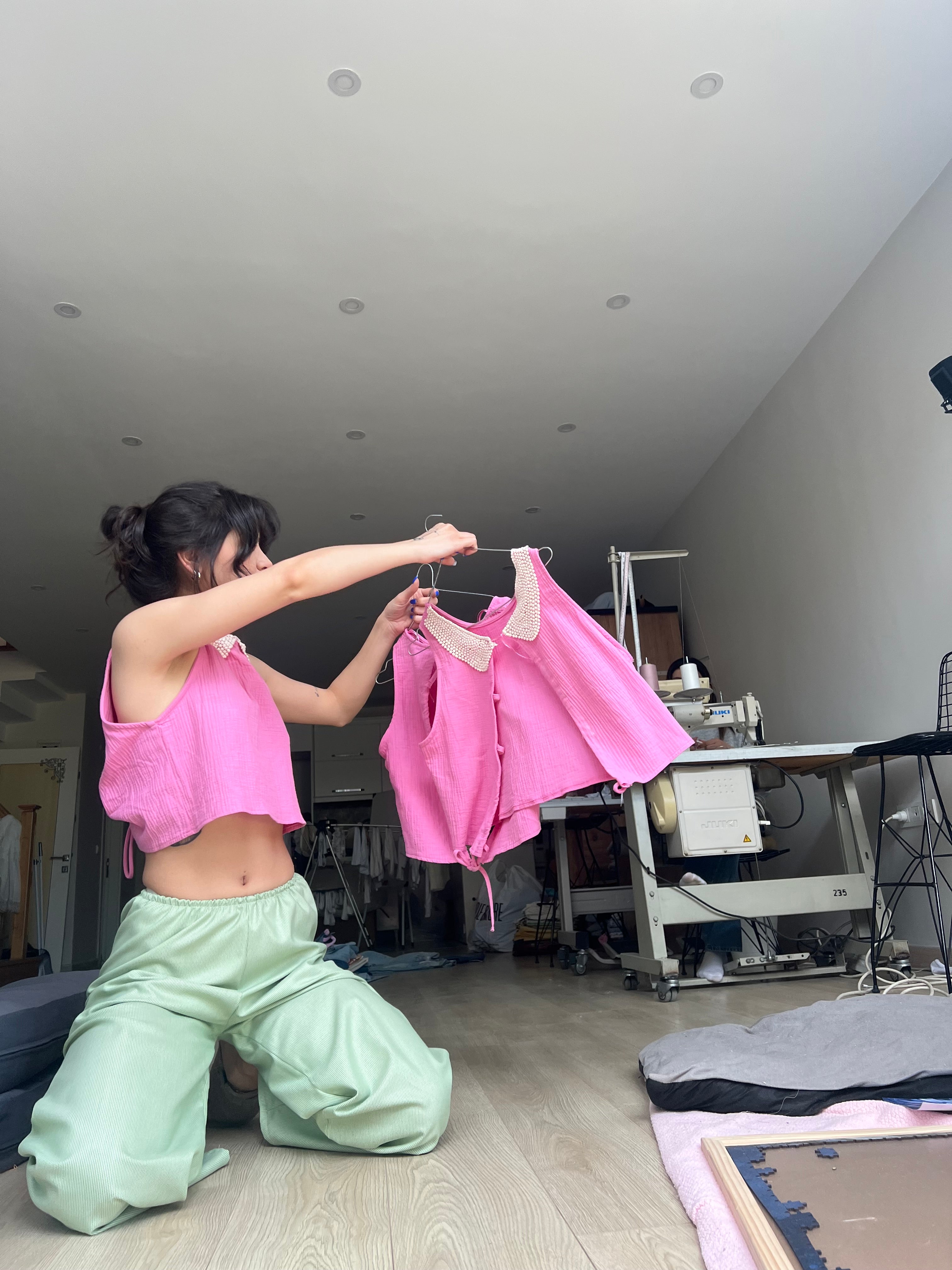 Bebe yaka pink top(♻️)