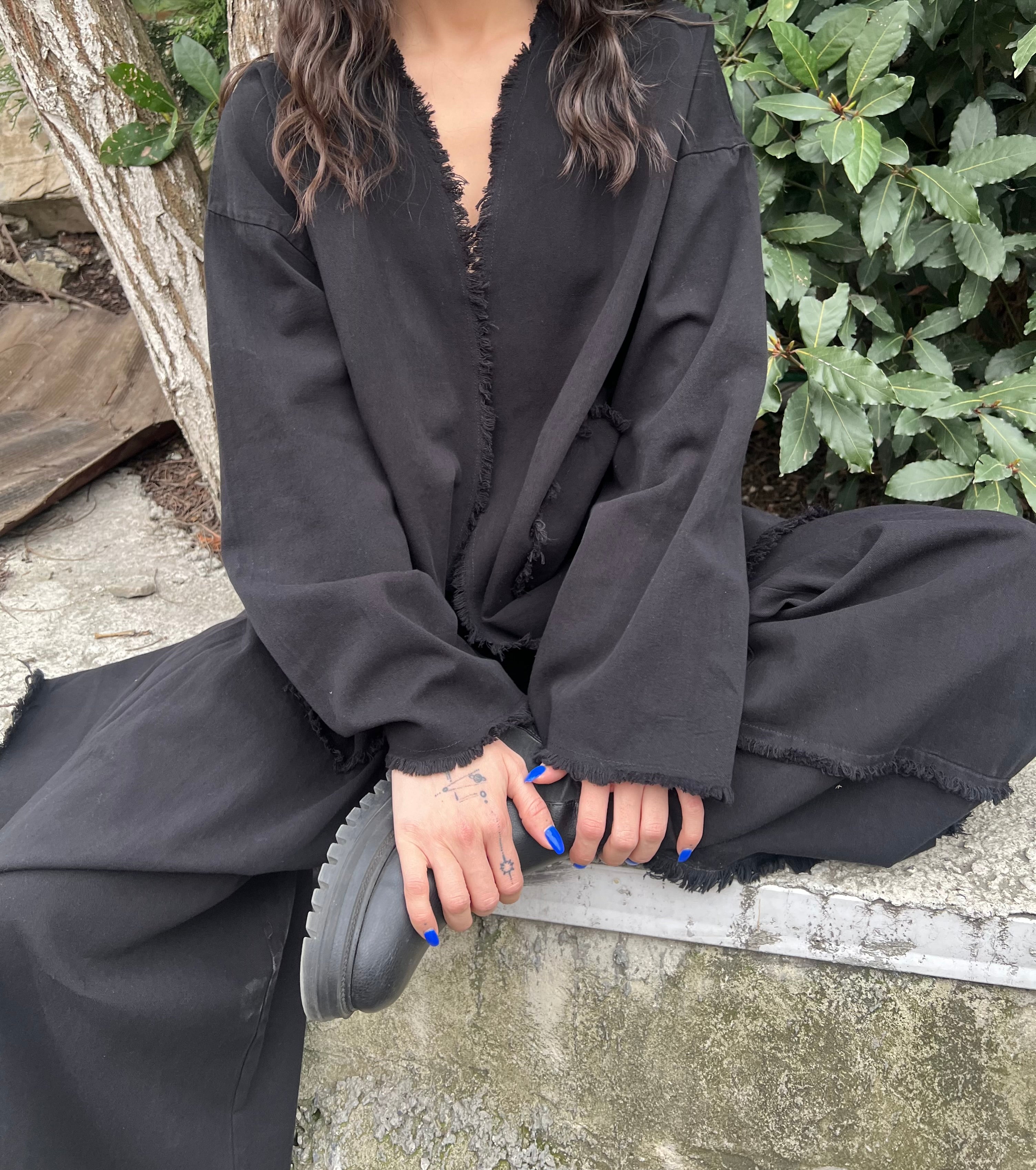 Saçaklı Kimono Pantolon Takım