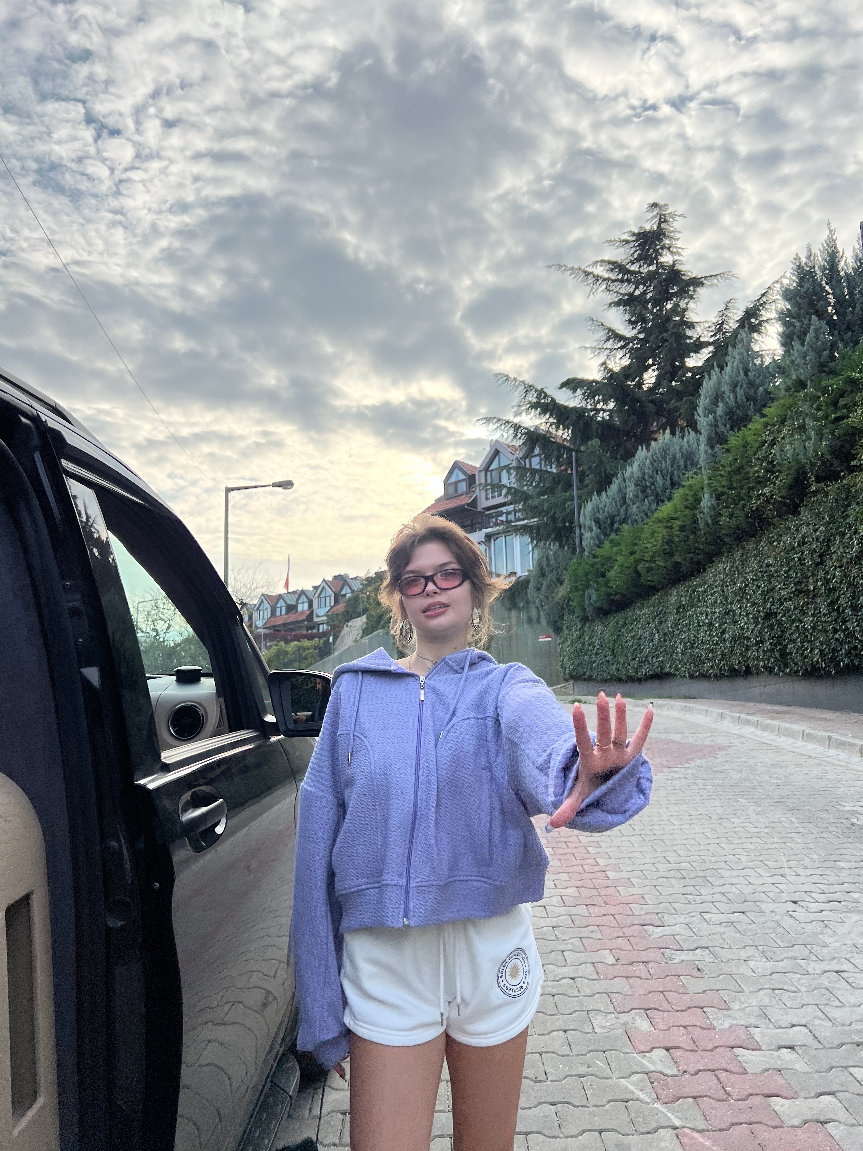 Lila Örme Hoodie