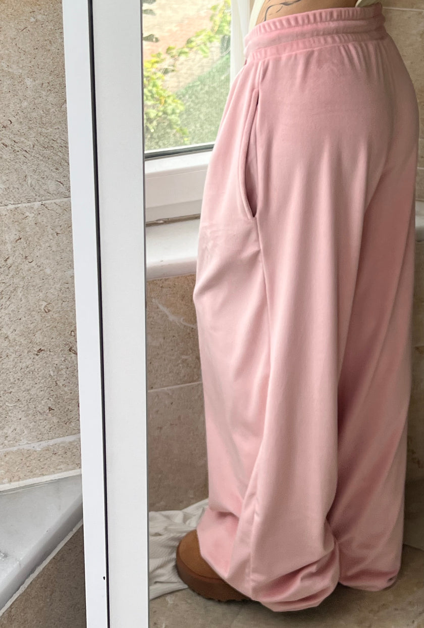 Kadife Pileli Eşoftolon (pembe)