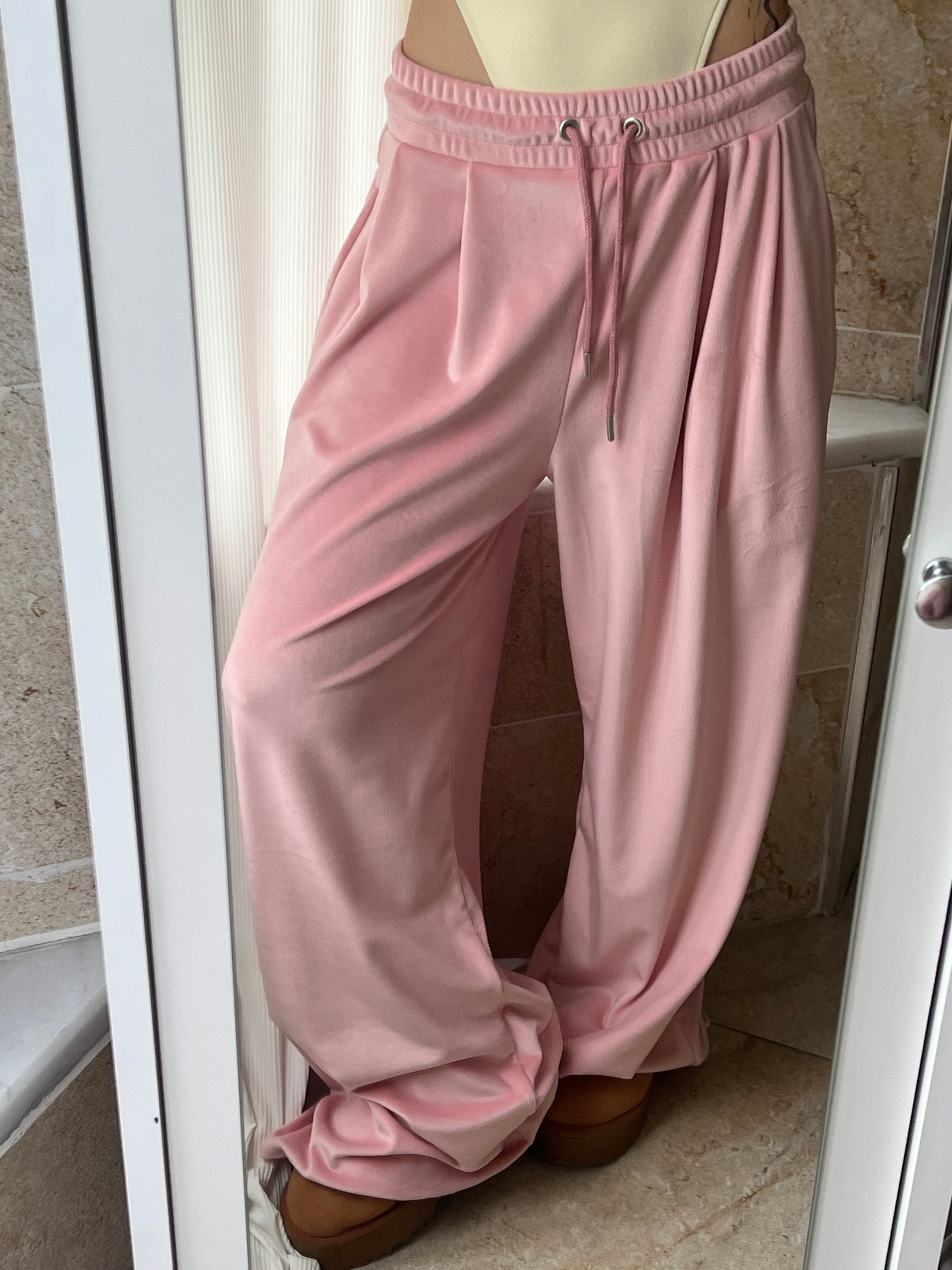 Kadife Pileli Eşoftolon (pembe)