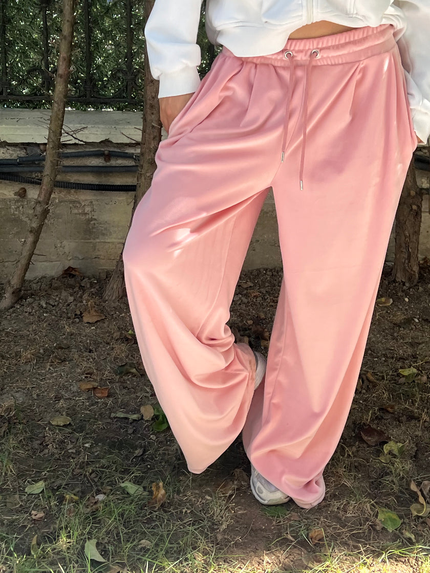 Kadife Pileli Eşoftolon (pembe)