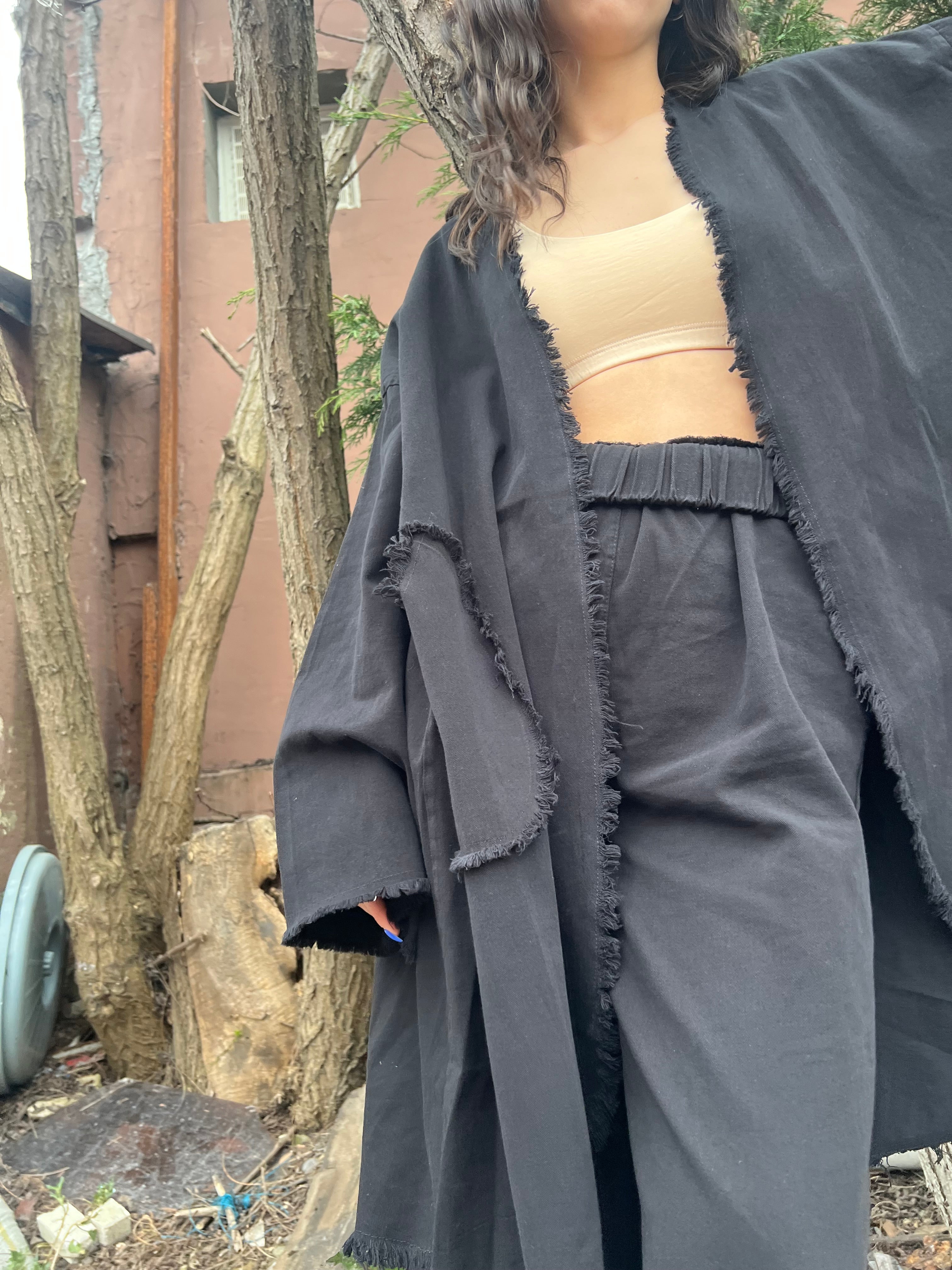 Saçaklı Kimono Pantolon Takım