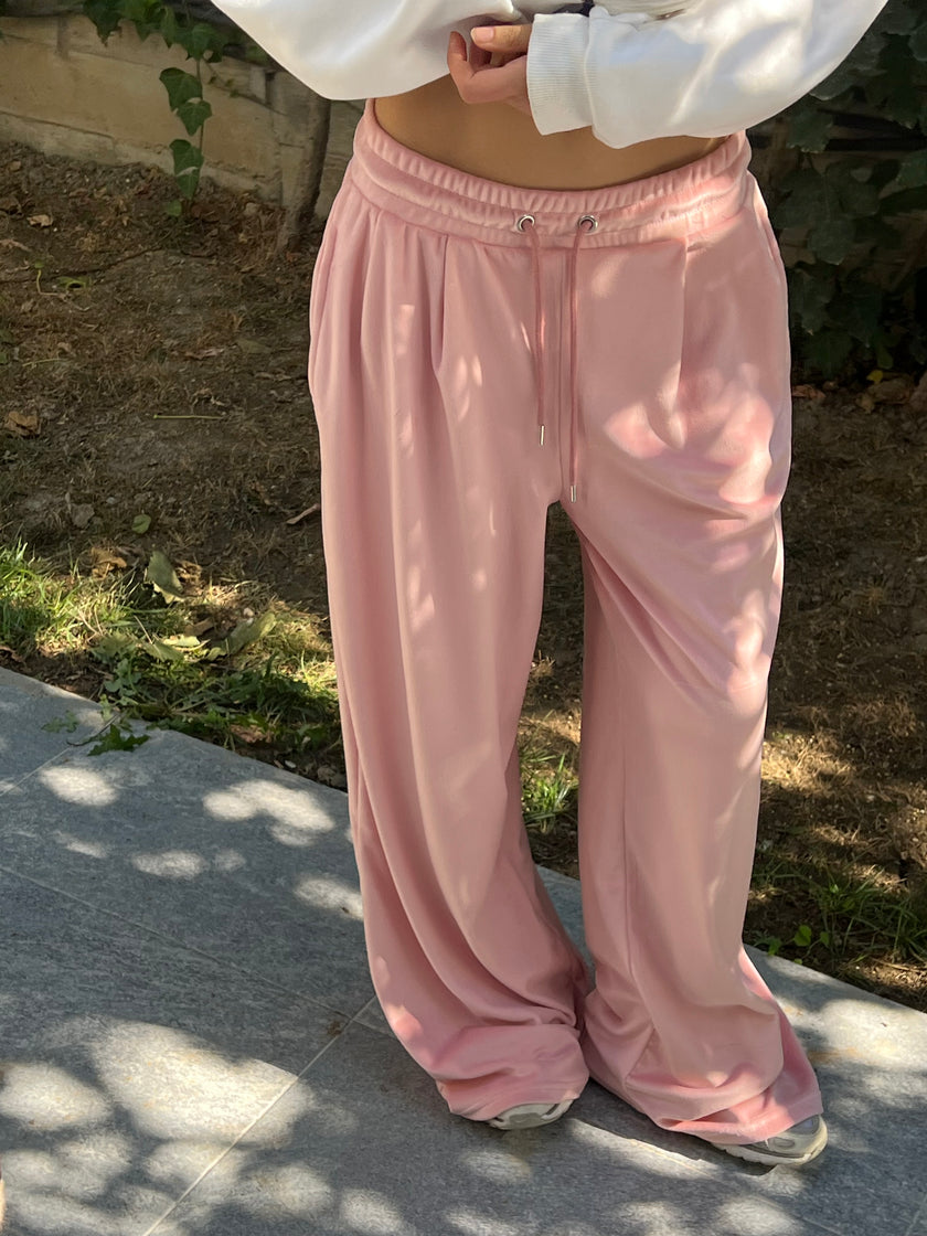 Kadife Pileli Eşoftolon (pembe)