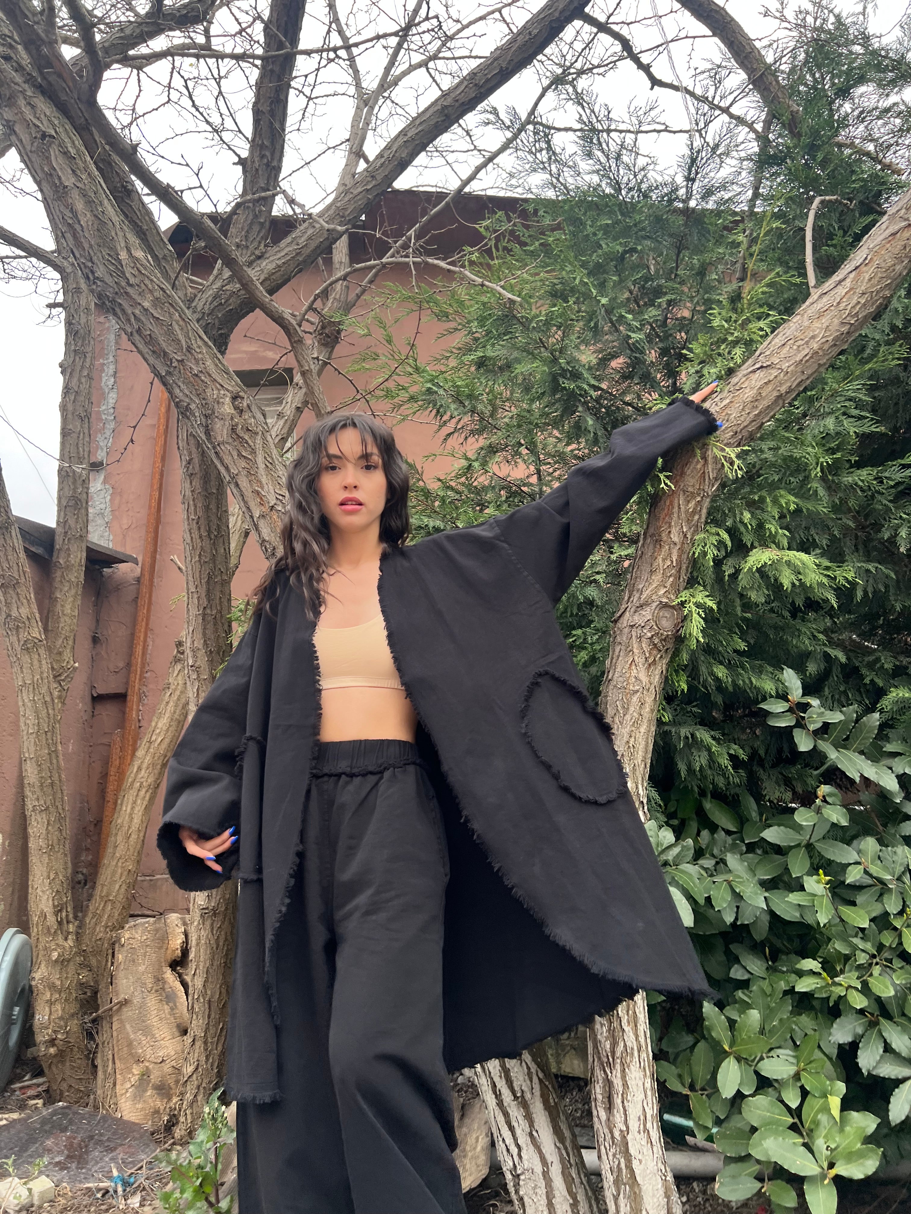Saçaklı Kimono Pantolon Takım