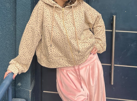 Leopar Kalın Hoodie