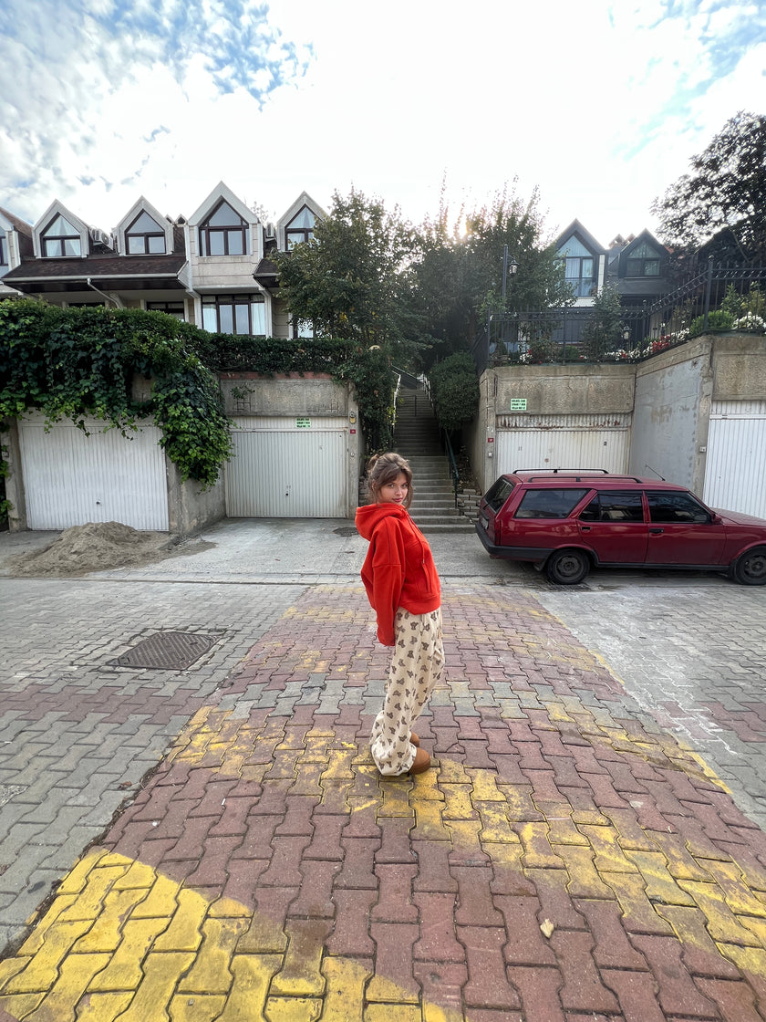 Turuncu Şardonlu Hoodie