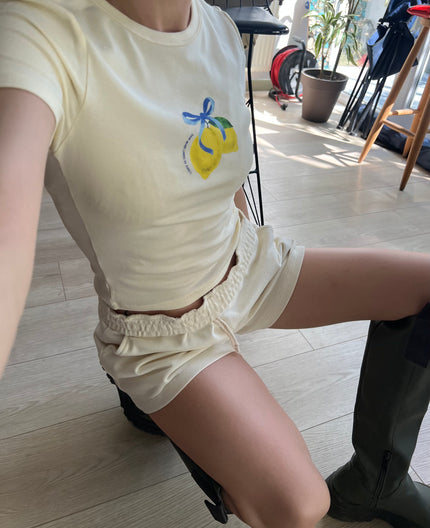 Limon baskılı tişört