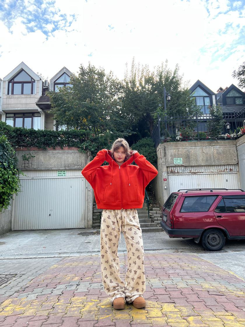 Turuncu Şardonlu Hoodie