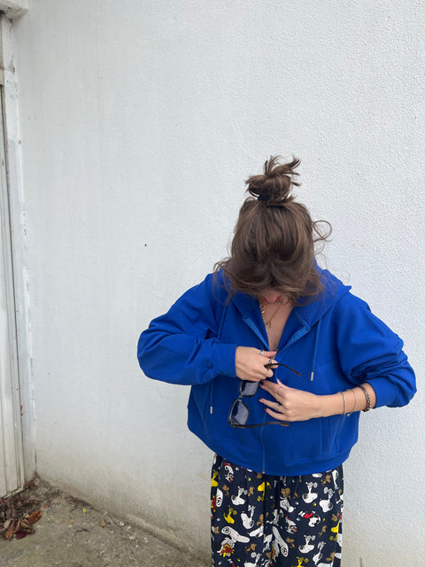 Sax şardonlu Hoodie