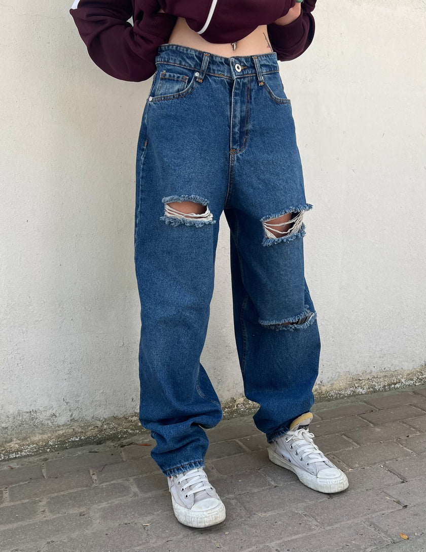 Lucifer lazerli baggy pantolon (milli kalıp)