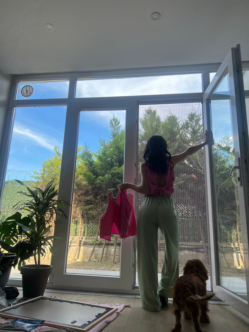 Bebe yaka pink top(♻️)