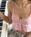 Fırfırlı pink top