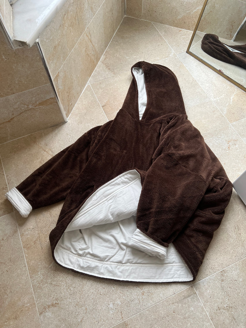 Çift Taraflı Giyilebilir Battaniye(Kahve)