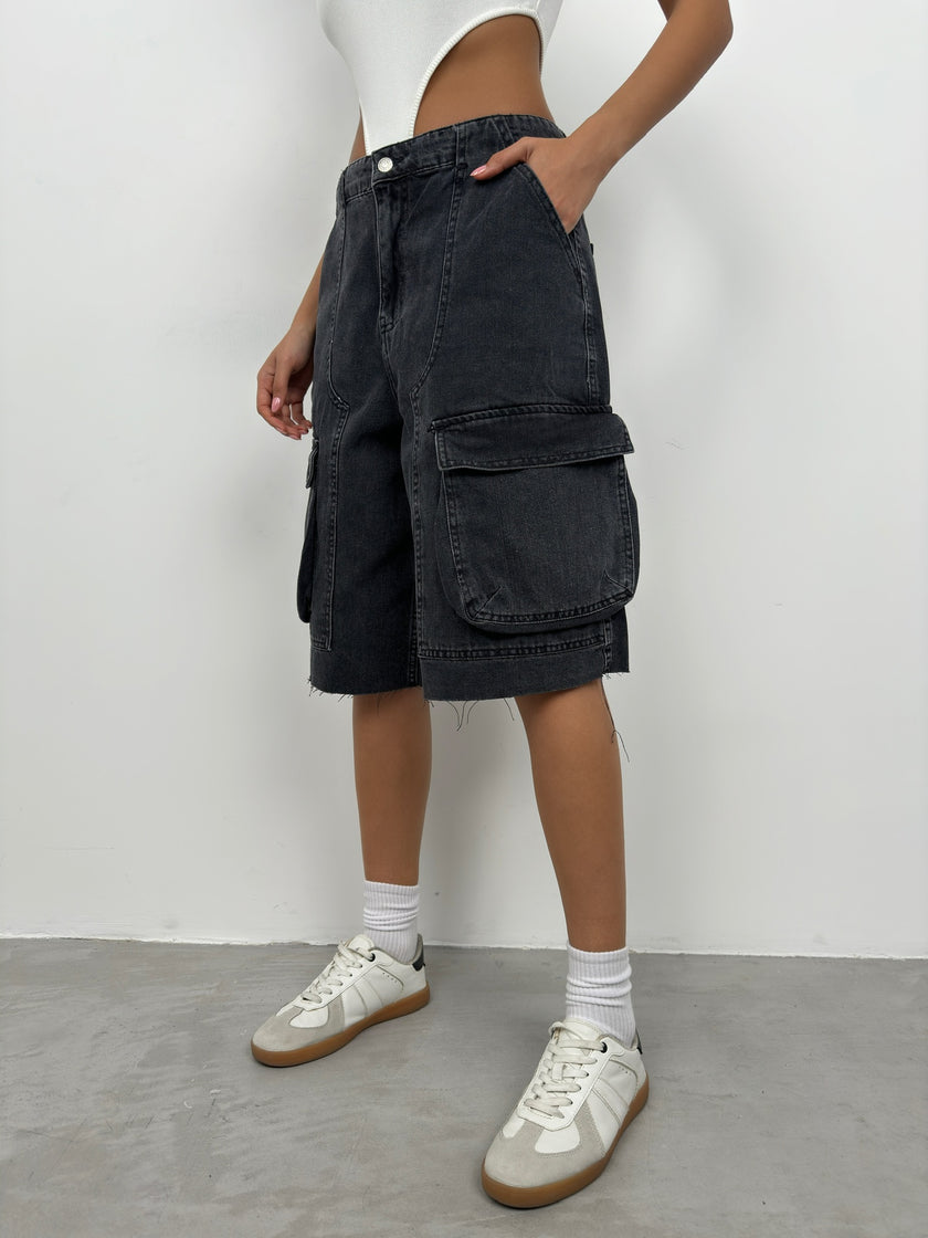 Geniş Cepli Bermuda (Antrasit)