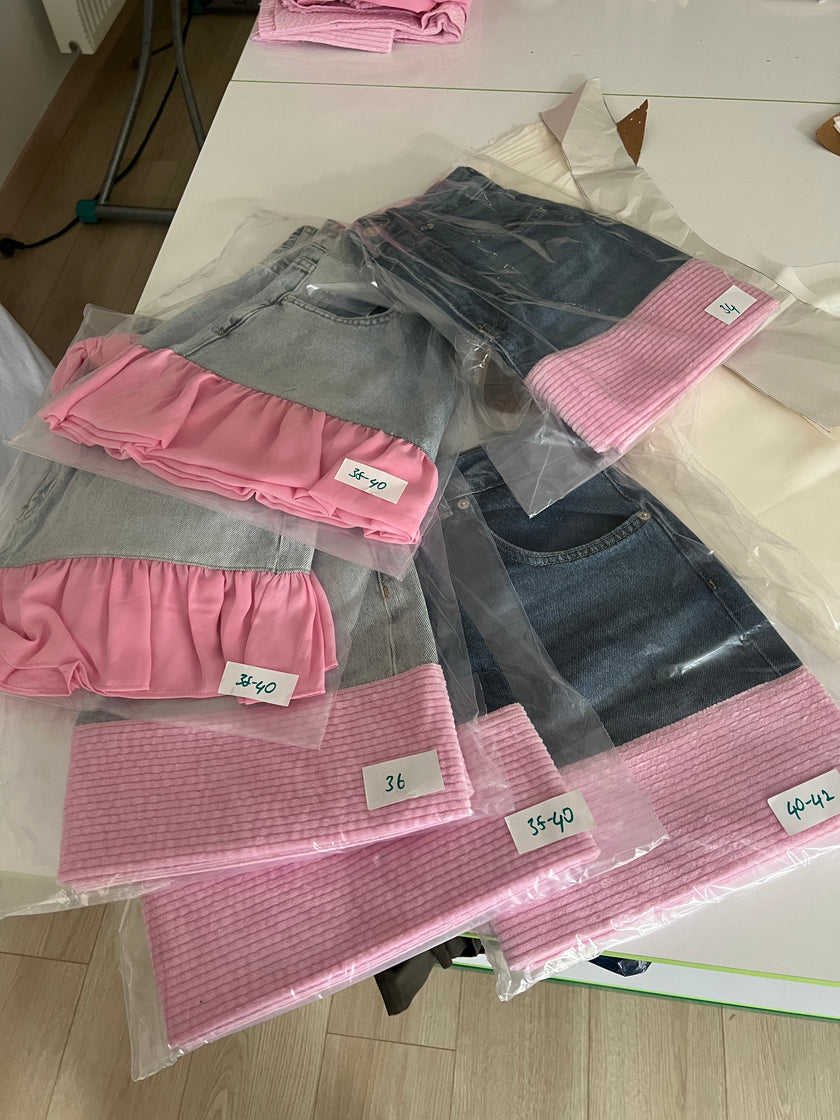 Fırfırlı denim etek (♻️)