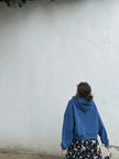 Sisli Mavi Hoodie