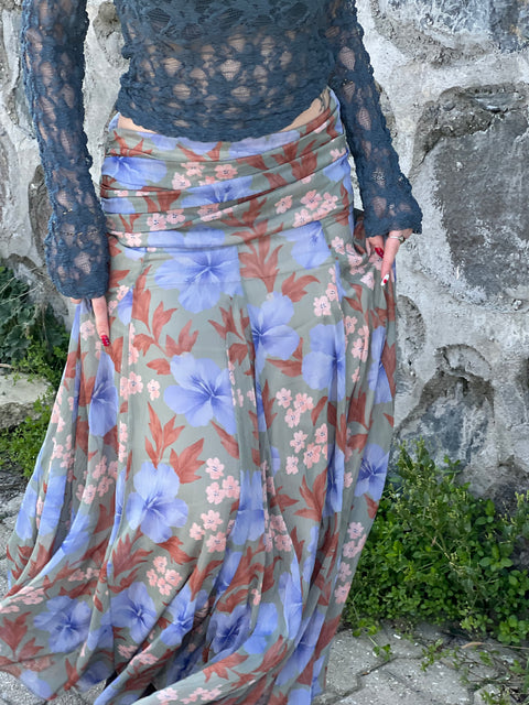 Bel büzgülü Şifon Etek