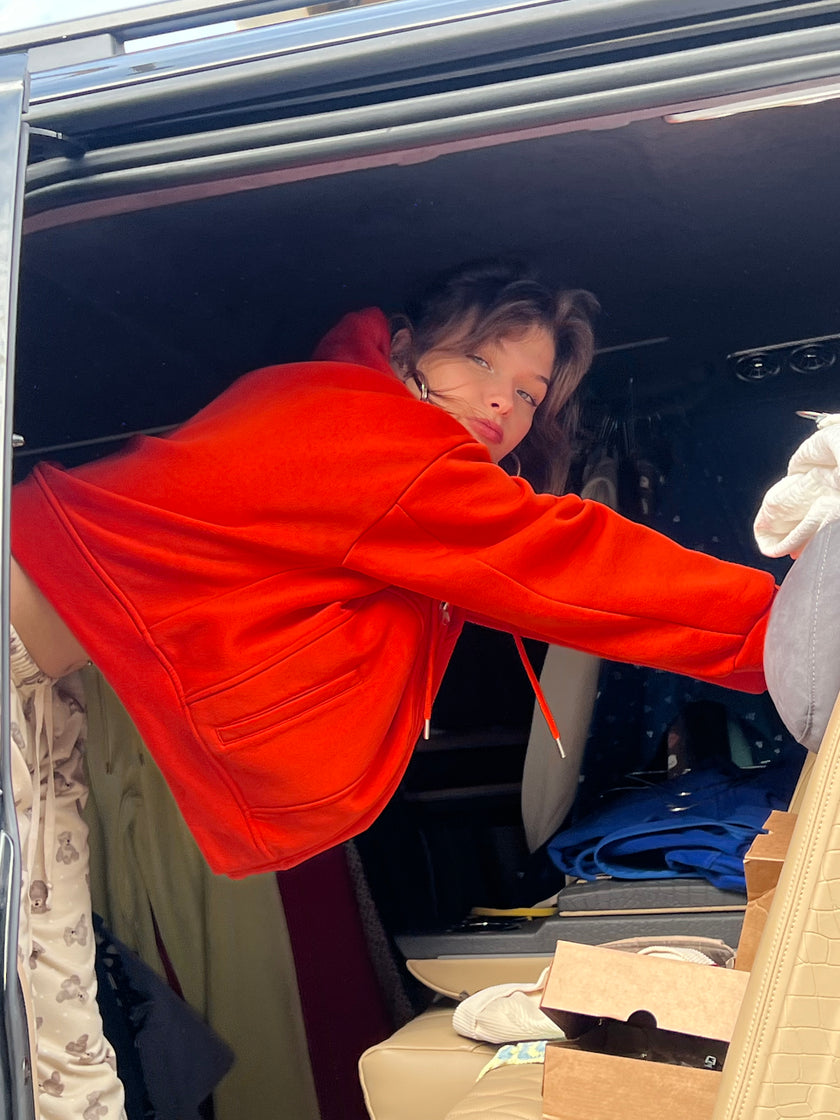 Turuncu Şardonlu Hoodie