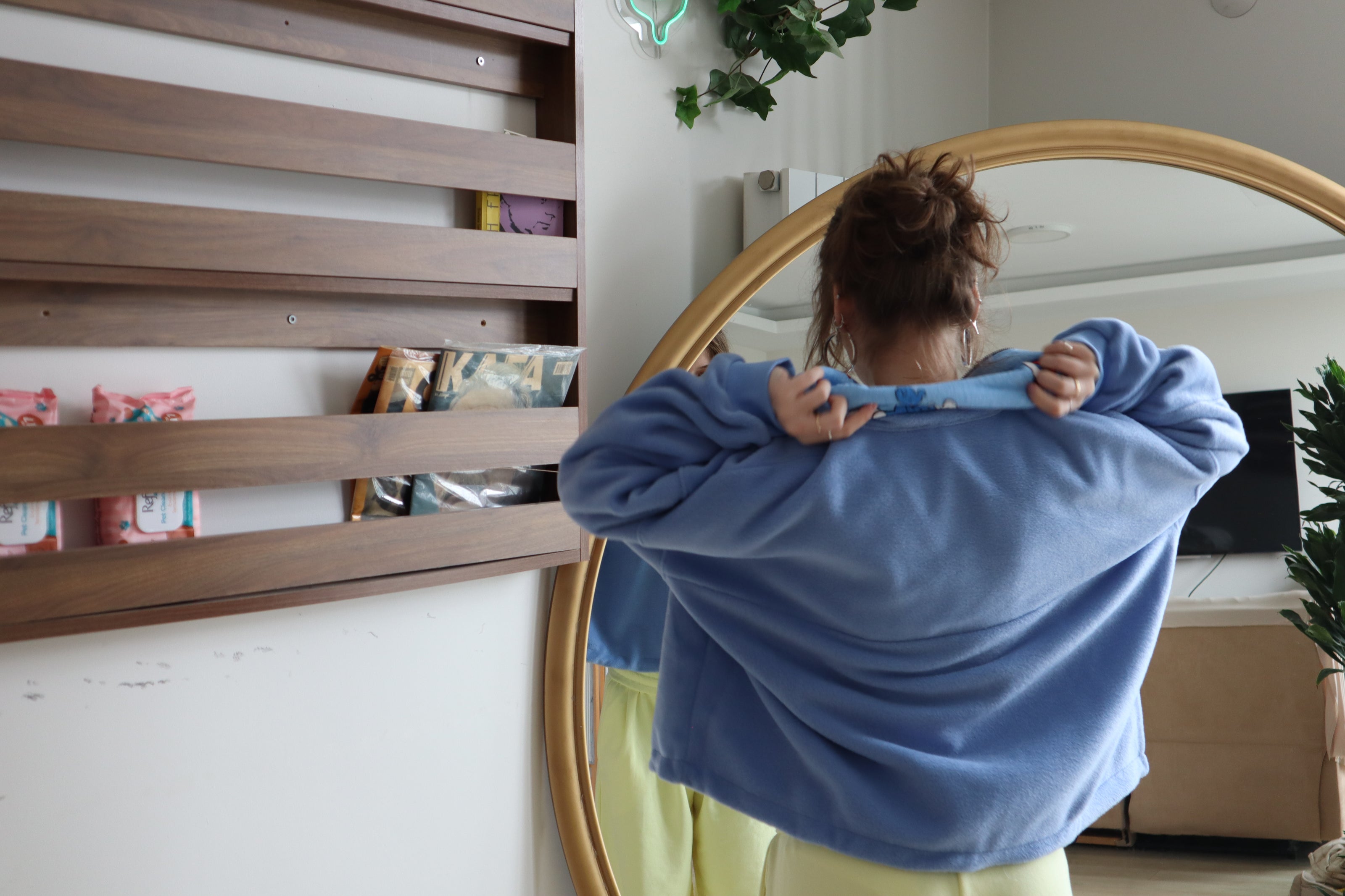 Çift Taraflı Şirinler Hoodie(mavi)