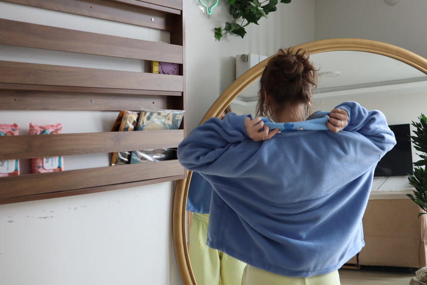 Çift Taraflı Şirinler Hoodie(mavi)