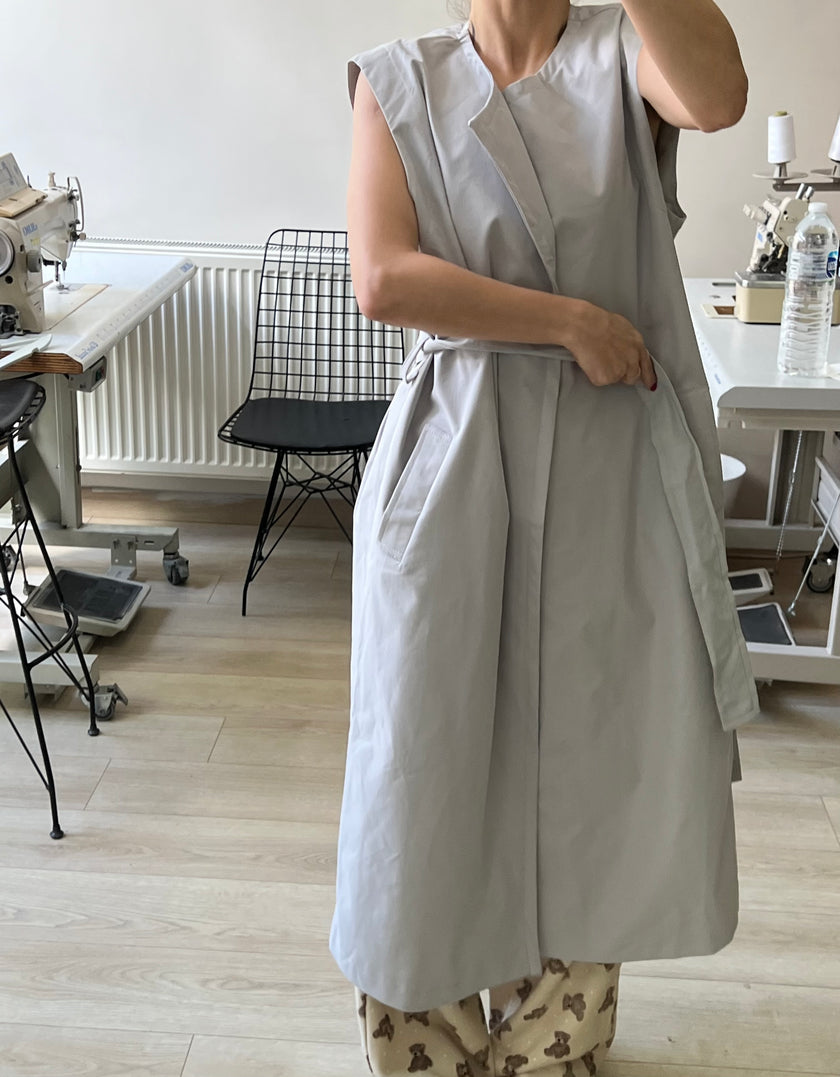 Saten astarlı Uzun yelek