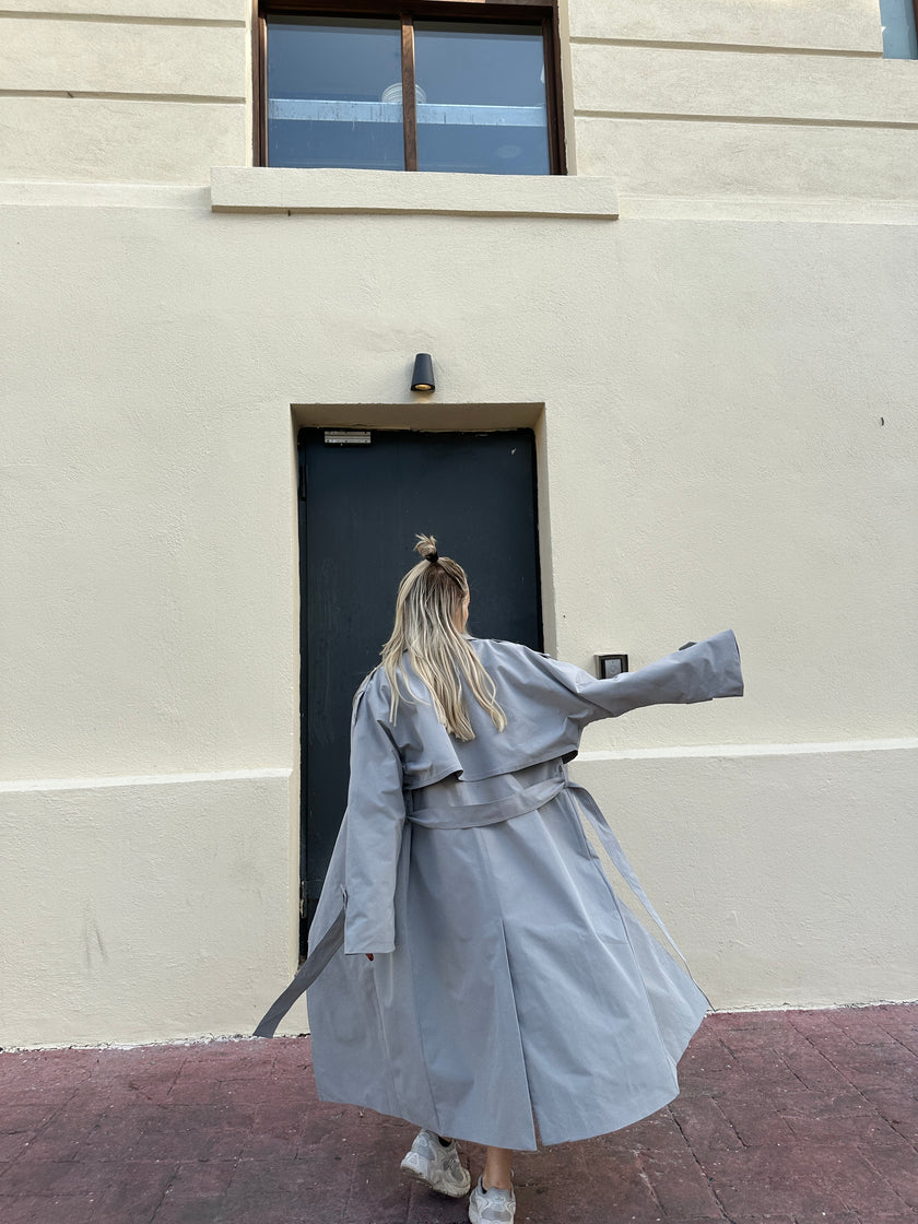 Geniş Kalıp Trençkot (gri)