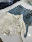 Denim Kargo Şort (Beyaz)