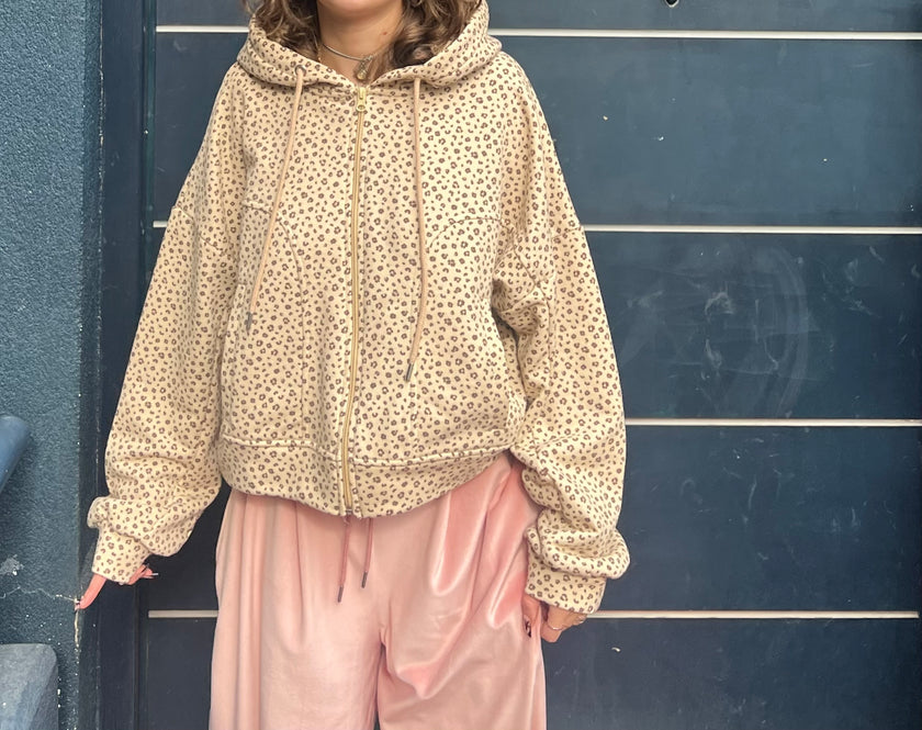 Leopar Kalın Hoodie