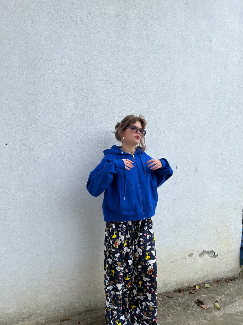 Sax şardonlu Hoodie