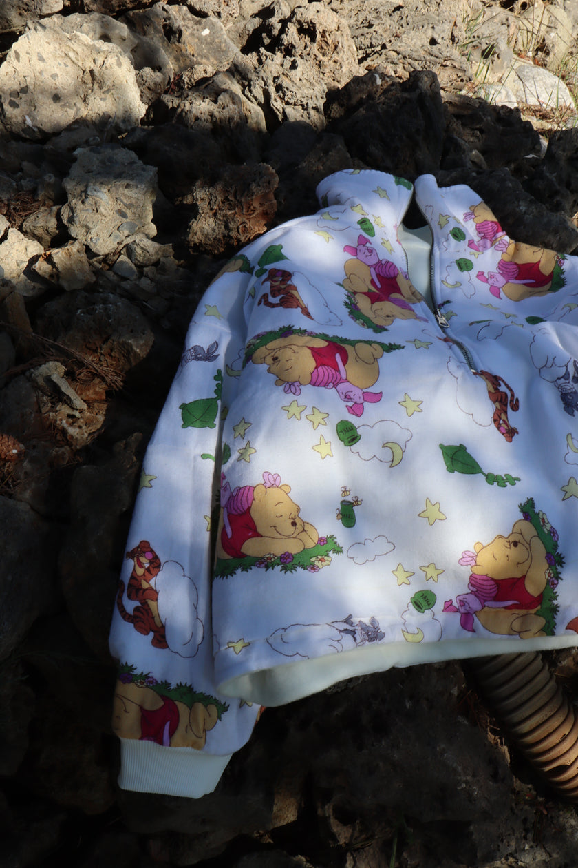 Çift taraflı Poohoodie(beyaz)