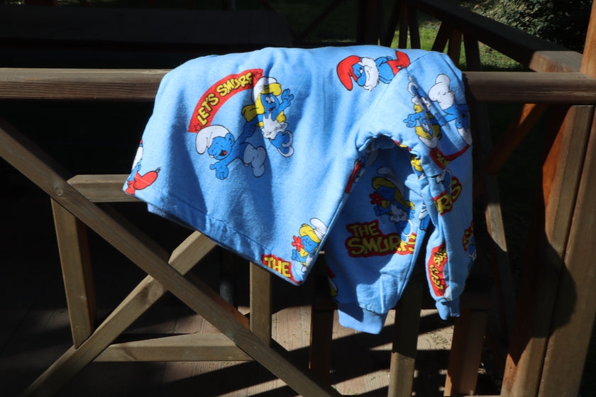 Çift Taraflı Şirinler Hoodie(mavi)