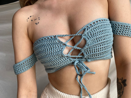 Büstiyer Crochet Top ( Kollu )