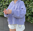 Lila Örme Hoodie