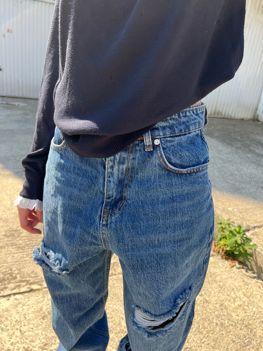 Lucifer lazerli baggy pantolon (milli kalıp)