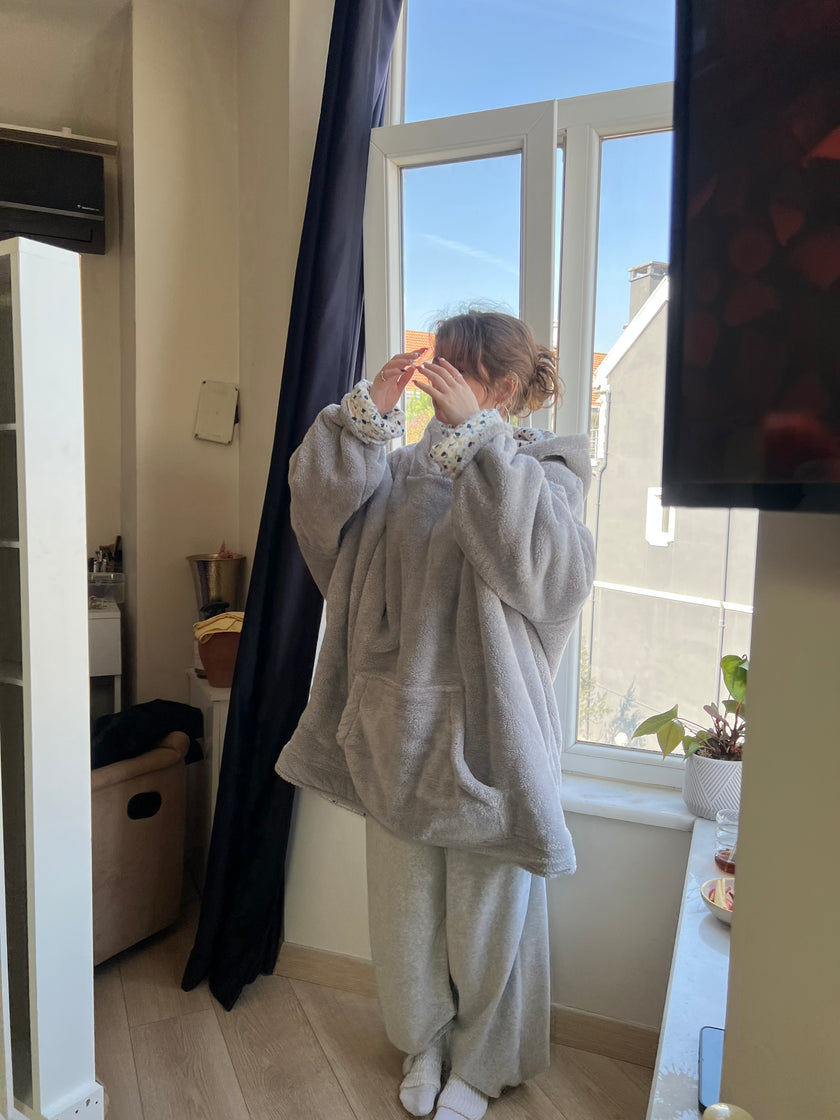 Çift taraflı MışılPuff (mavi gri )