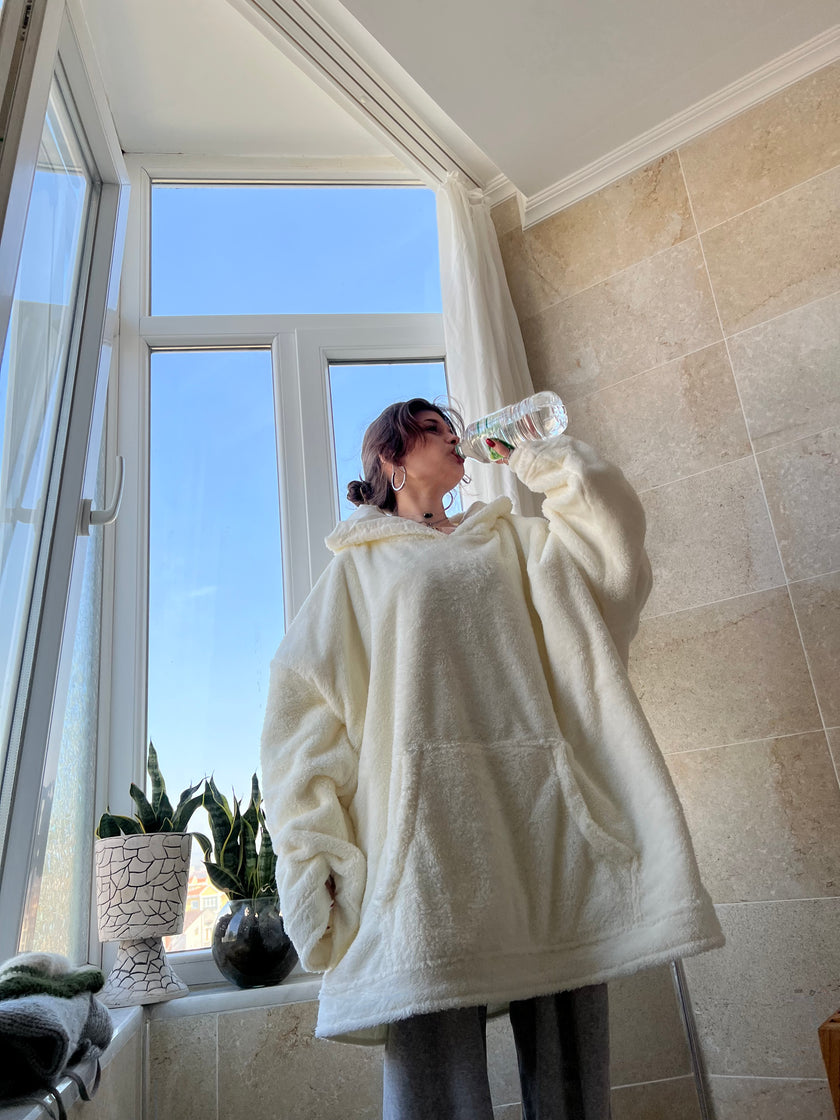 Çift Taraflı Giyilebilir Battaniye(krem)