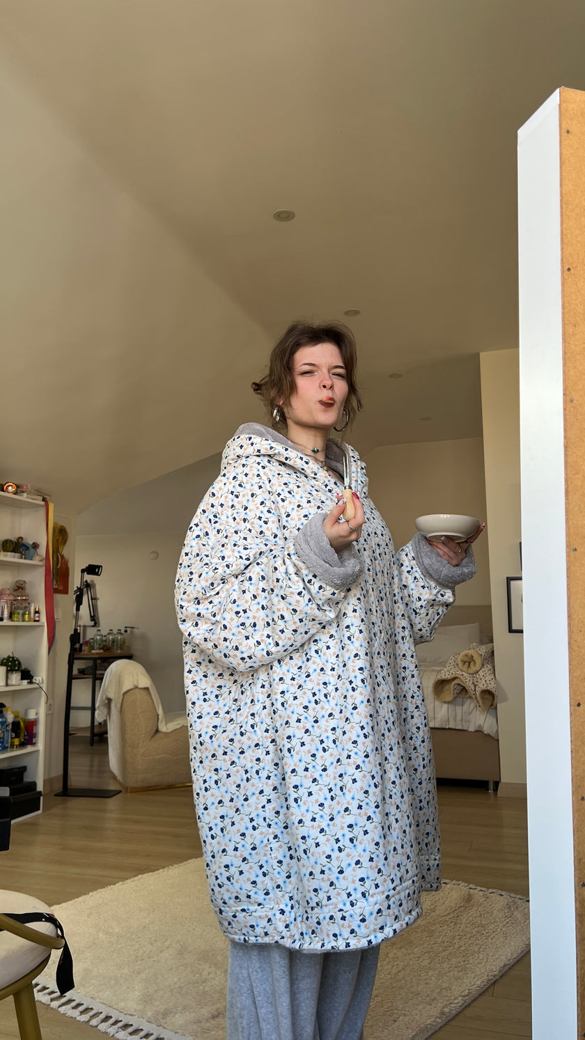 Çift taraflı MışılPuff (mavi gri )