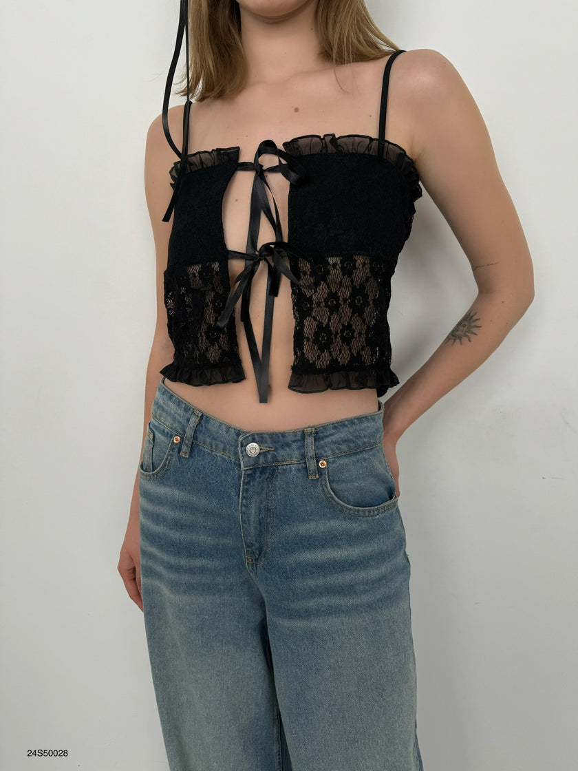 Fairy Dantel Top (siyah)