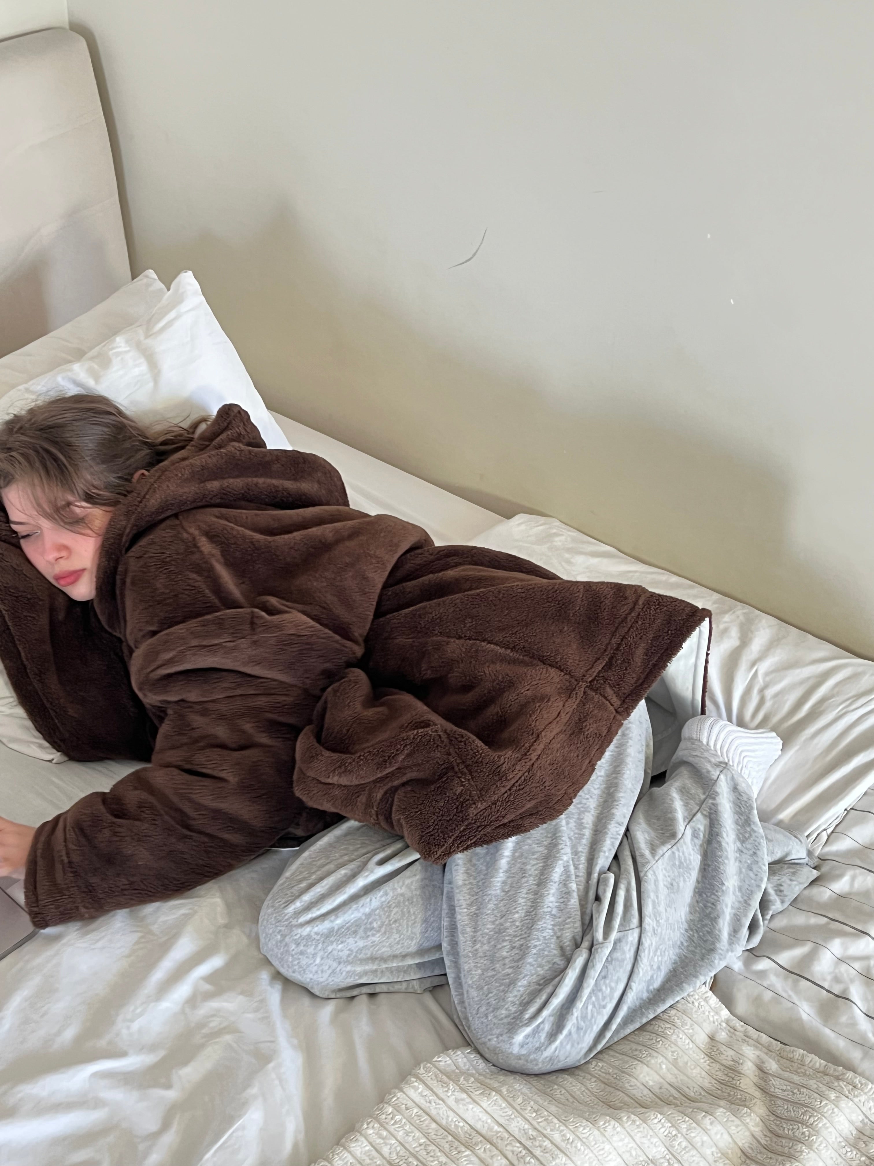 Çift Taraflı Giyilebilir Battaniye(Kahve)