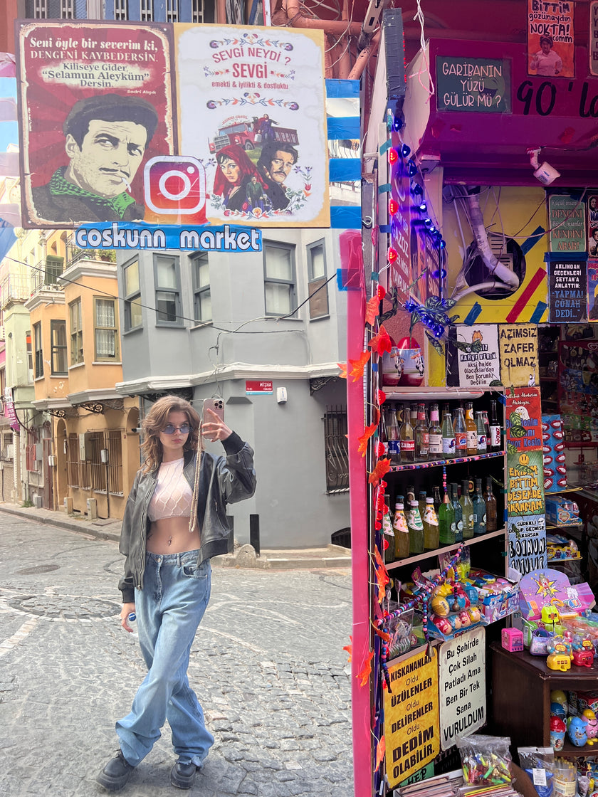 Retro straight denim