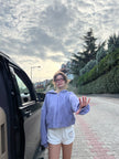 Lila Örme Hoodie