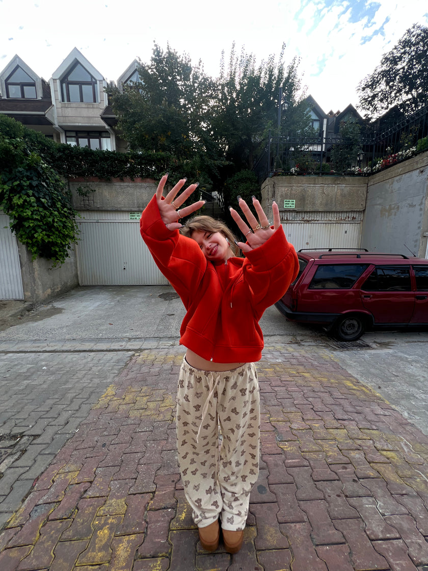 Turuncu Şardonlu Hoodie