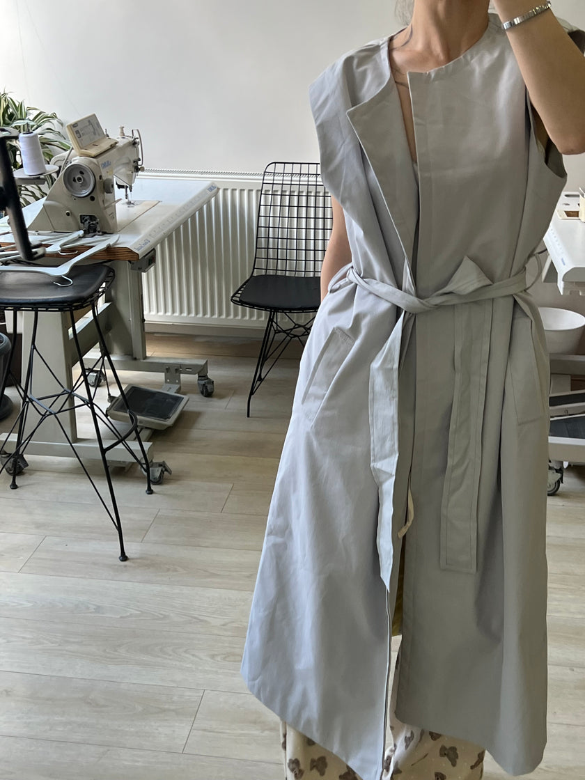 Saten astarlı Uzun yelek