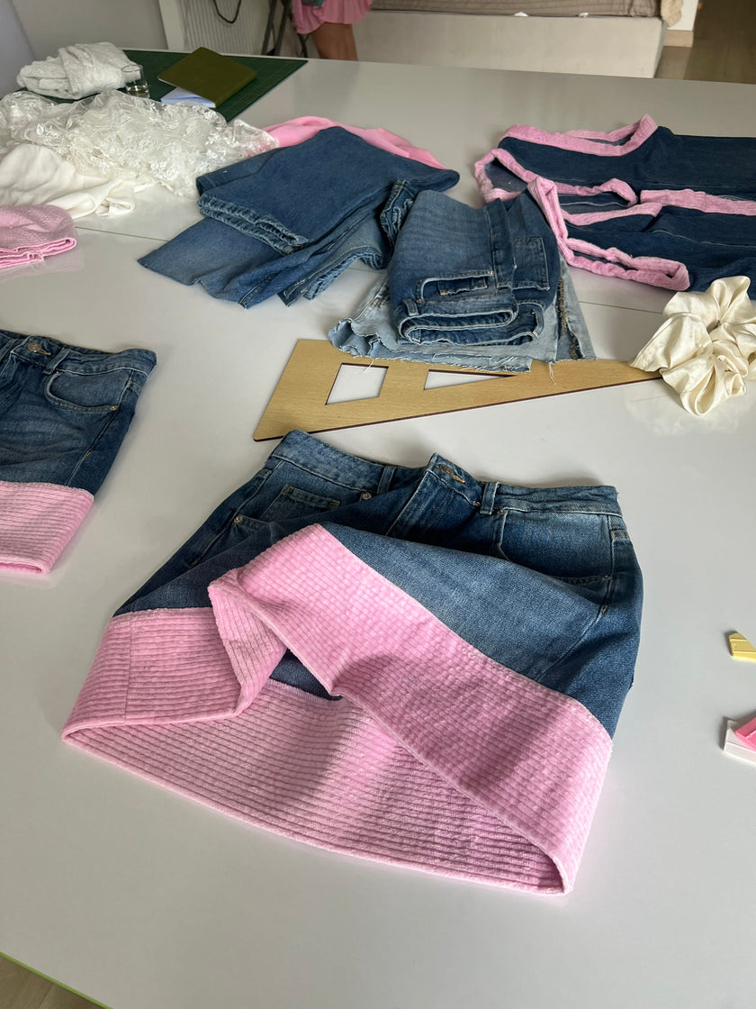 Pink şerit etek (♻️)